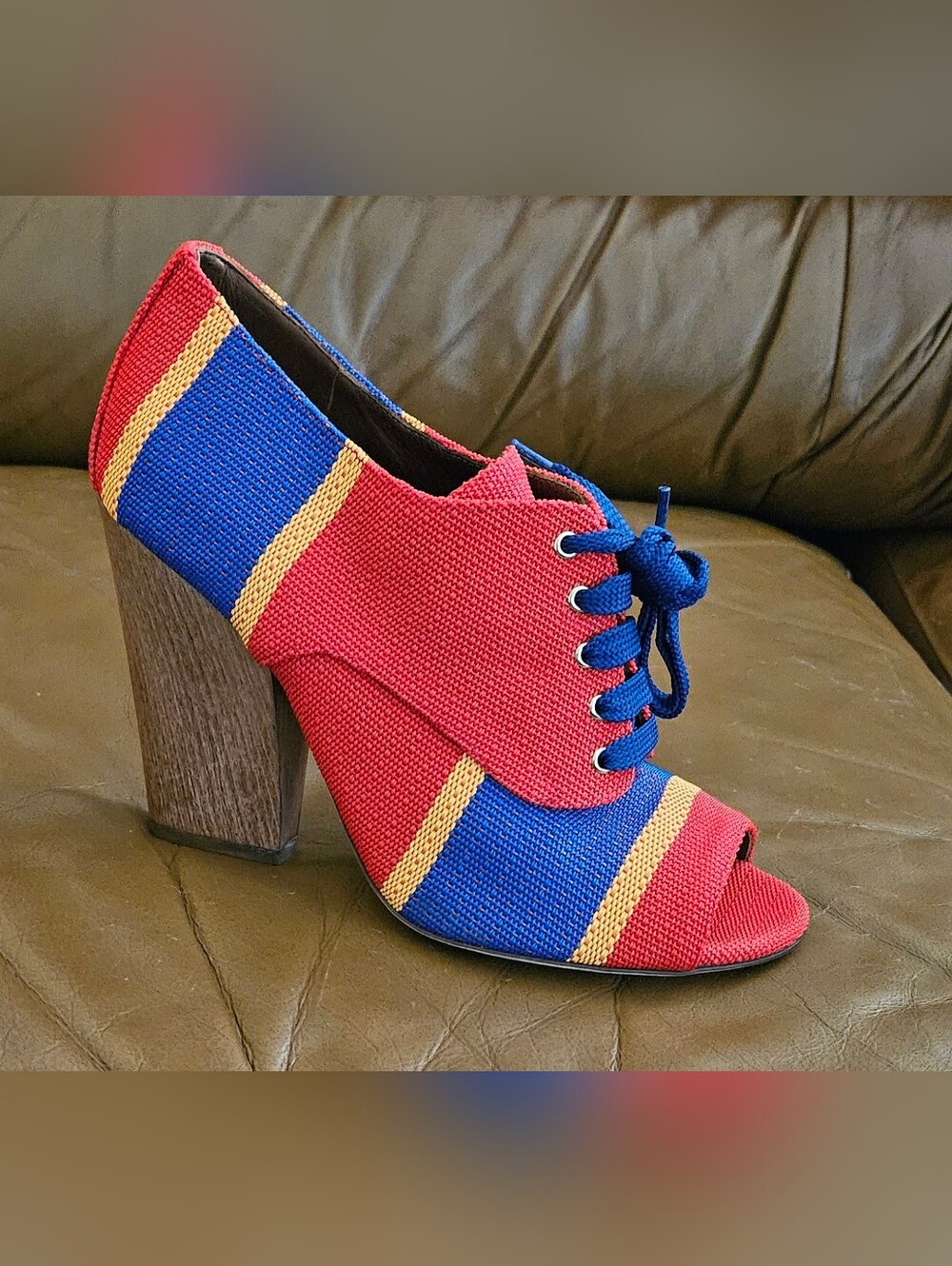 Dolce & Gabbana Multicolor Blended PVC Designer Ankle Heels Size 9 US - Picture 4 of 16